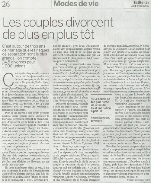 Article du Monde - Parent Solo